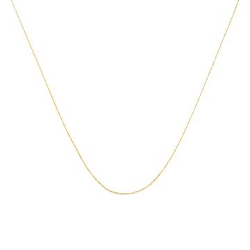 Solid 10K Yellow Gold 0.5mm Slim and Dainty Unisex 18" Rope Chain Necklace