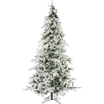 Christmas Time 7.5' White Pine, Snowy Christmas Tree, No Lights