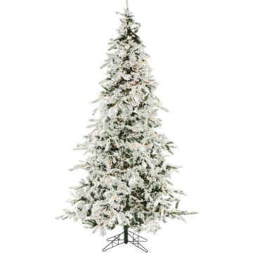 Christmas Time 7.5' White Pine, Snowy Christmas Tree, Clear Smart Lights, East Connect