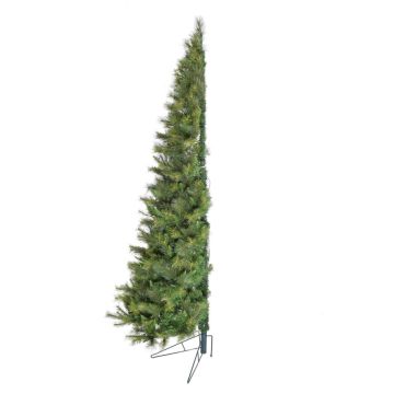 Christmas Time 6.5' Wall/Half Green Christmas Tree, Warm White LED Lights