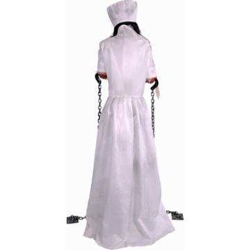 Haunted Hill Farm Animatronic Convulsing Nurse by Tekky Halloween Decoration with Motion-Activated Sounds