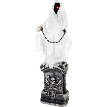 Haunted Hill Farm 4.3 ft. Touch-Activated Animated Spectre on Tomb Halloween Accessory