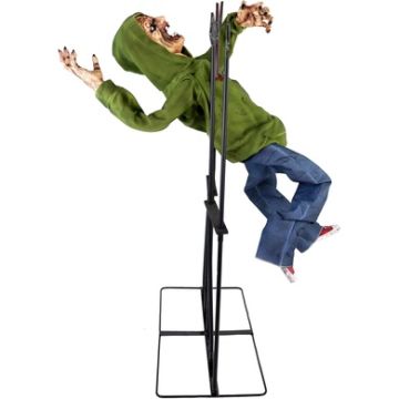 Haunted Hill Farm 4.4 ft Voice-Sensor Impaled Zombie Halloween Animatronic