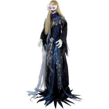Haunted Hill Farm 5.9 ft. Touch-Activated Animated Standing Masquerade Lady Halloween Animatronic