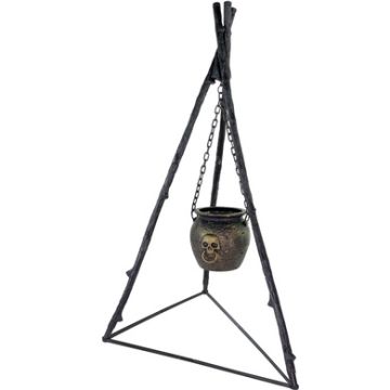 Haunted Hill Farm 4.7 ft. Touch-Activated Animated Witch Cauldron Halloween Accessory