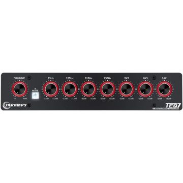 Taramp's TEQ 7 Stereo 7-Band Graphic Equalizer RCA Input 2 Channels HPF and LPF Filters Mute