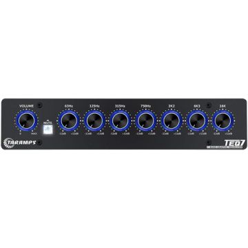 Taramp's TEQ 7 Stereo 7-Band Graphic Equalizer RCA Input 2 Channels HPF TEQ7 Blue