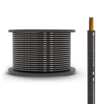 DS18 PW-8GA-250BK 8 Gauge Wire Ultra Flex CCA Power Ground Wire Cable 250 ft - Black - Great for