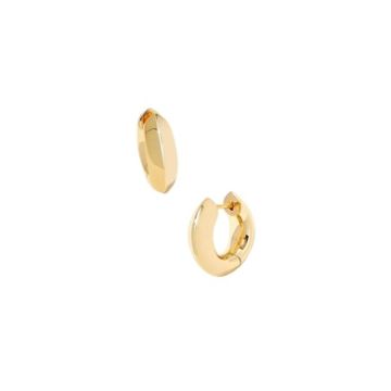 Kendra Scott Mikki Metal Huggie Earrings (Polished Gold)