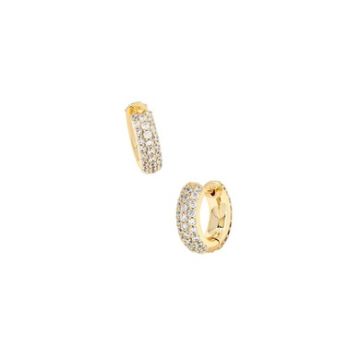 Kendra Scott Mikki Pave Huggie Earrings (Gold)
