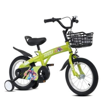 Fkznpj - 18" Sporty Kids Bike With Training Wheels And Stand Adjustable Saddle Suitable For Boys And Girls Aged 5 - 10 Years Tall Height 39 - 49" Available In A Variety Of Colors-Green