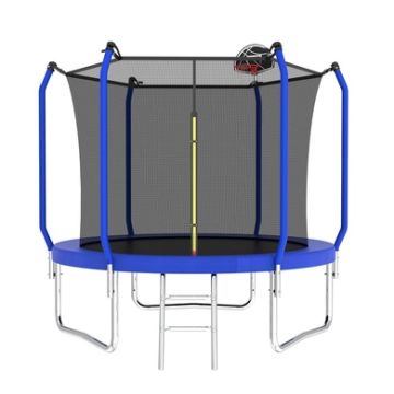 Trampoline With Basketball Hoop, Astm Approved Reinforced Type Outdoor Trampoline With Enclosure Net-Small