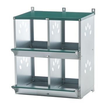 Metal 4 Compartment Chicken Nesting Box with Ventilation, Green