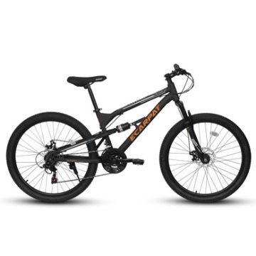Mountain Bike with Shimano 21-Speed Gear and Dual Disc Brake, Black