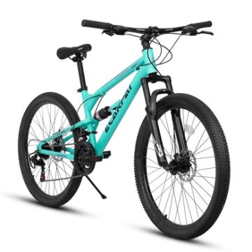 Mountain Bike with Shimano 21-Speed Gear and Dual Disc Brake, Blue