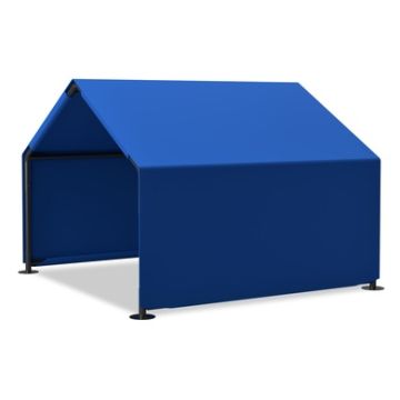 Outdoor Portable Metal Dog Tent with Waterproof Sun Protection Cover, Blue