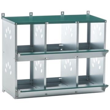 Metal Chicken Nesting Box with 6 Holes and Ventilation, Green