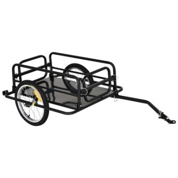 Bike Cargo Trailer with Foldable Design and Reflectors, Black