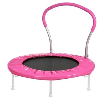 Backyard Co. Metal Trampoline with Handle and Foam-Padded Frame, Pink
