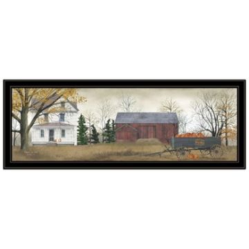 "Pumpkins for Sale" by Billy Jacobs Wall Art with Wood Frame and Border, Multicolor
