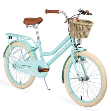 Backyard Co. Outdoor Girls Bike with Woven Basket and Adjustable Saddle, Mint Green