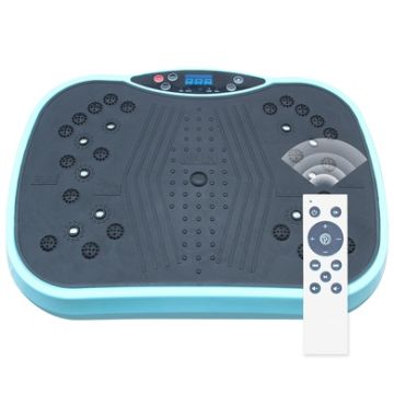 Backyard Co. Vibration Plate Exercise Machine with Remote Control and LED Display, Black and Blue