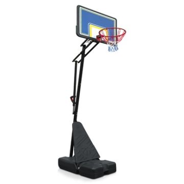 Backyard Co. Portable Basketball Hoop with Adjustable Height and Wheels, Black and Blue