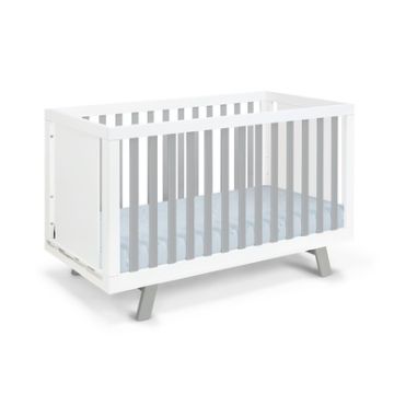 Livia - 3 In 1 Convertible Island Crib - White / Gray