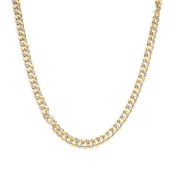 14K Yellow Gold Plated .925 Sterling Silver 1.0 Cttw Diamond Cuban Link Necklace