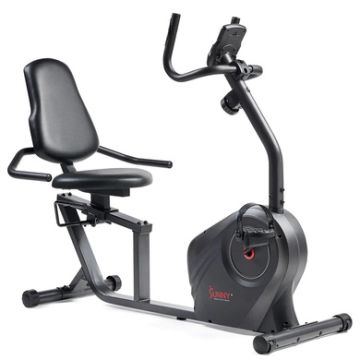 Sunny Health & Fitness - Smart Magnetic Resistance Recumbent Bike w/ Easy Adjust Seat