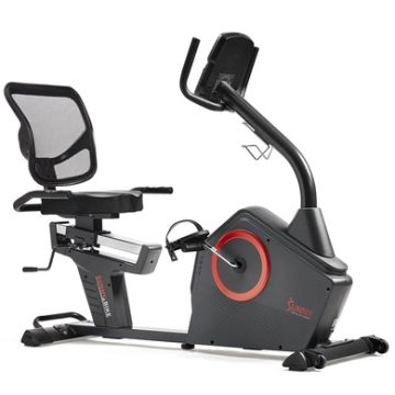 Sunny Health & Fitness - Smart Programmable Electro-Magnetic Resistance Recumbent Exercise Bike