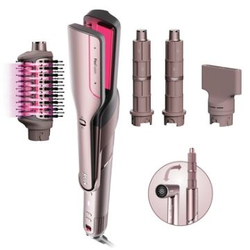 Shark - FlexFusion 5-in-1 Air Styler Straightener + Brush Set Blush
