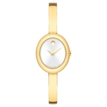 Ladies Museum Bangle Gold-Tone Stainless Steel Watch Gold Dial