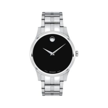 Men's Corporate Exclusive Silver-Tone Stainless Steel Watch Black Dial