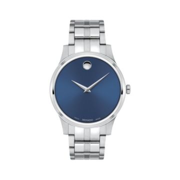 Men's Corporate Exclusive Silver-Tone Stainless Steel Watch Blue Dial