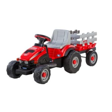 Case IH Lil Tractor & Trailer 6V Ride-On Red