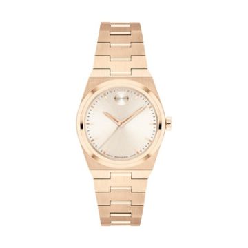 Ladies Bold Quest Mini Rose Gold-Tone Stainless Steel Watch Champagne Dial