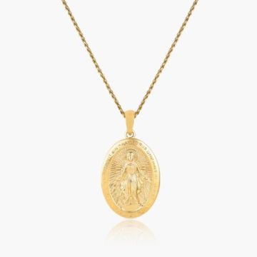 The Lady of Guadalupe Token Pendant- 14k Gold over Silver