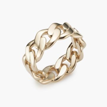 The Cuban Link Ring  Size 11- 14k Gold over Silver