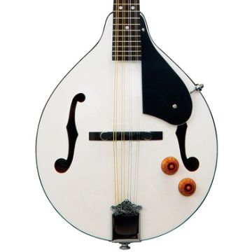 Oscar Schmidt OM10EWH A Style Acoustic Electric Mandolin. White