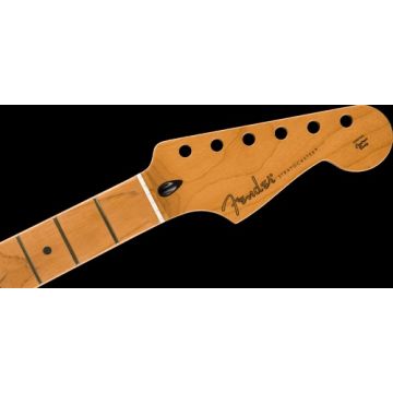 Fender Satin Roasted Maple Stratocaster Neck, 22 Jumbo Frets, 12", Maple, Flat Oval Shape
