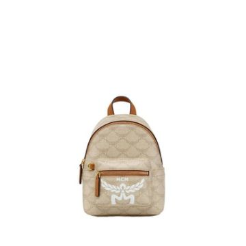 MCM Stark Coated Canvas Backpack (X-Mini, Oatmeal)