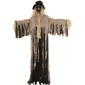 6-Ft. Hunter the Standing Scarecrow Prop, Indoor or Covered Outdoor Halloween Decoration, Poseable