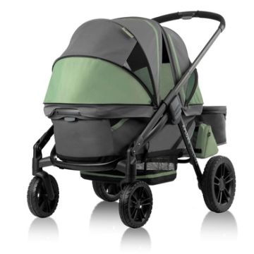 Evenflo Pivot Xplore Dreamz All-Terrain Stroller Wagon w/ Bassinet Insert Voyager Green