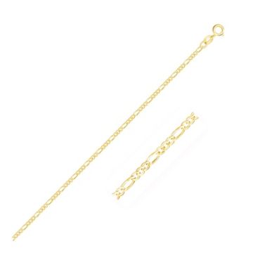 14k Yellow Gold Figaro Anklet 1.5mm (10 Inch)