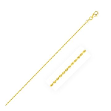 14k Yellow Gold Diamond Cut Rope Anklet 1.5mm (10 Inch)