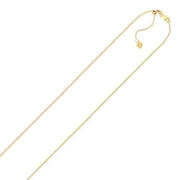 10k Yellow Gold Adjustable Cable Chain 0.9mm (22 Inch)