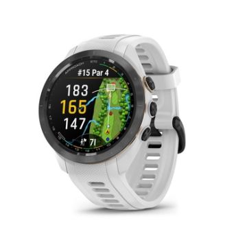 Garmin - Approach S70 42mm Golf Watch Black Bezel w/ White Silicone Band