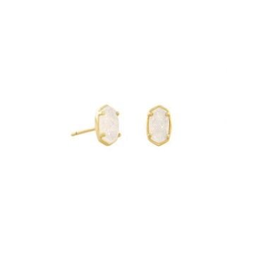 Kendra Scott Emilie Stud Earrings (Gold/Iridescent Drusy)