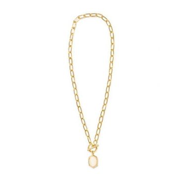 Kendra Scott Daphne Link and Chain Necklace (Gold/Ivory Mother of Pearl)
